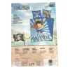 The image shows the packaging of a One Piece themed bedding set, featuring characters and the show's logo. Produktbild-Vorschau
