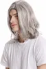 WIG ME UP Herrenperücke lang cool Mittelscheitel grau Produktbild-Vorschau 3
