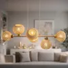 Luxolar LED pendelleuchte 6-flammig E27 Rattan Boho Produktbild-Vorschau 5