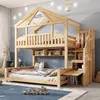 Kinder-Etagenbett 90x200 + 140x200 cm im Haus-Design mit Produktbild-Vorschau 12