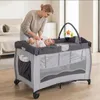 COSTWAY 4 in 1 Babybett mit Matratze & Rollen, Reisebett Produktbild-Vorschau 9