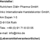 Contact information for the manufacturer or distributor. Produktbild-Vorschau