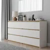 Kommode Schubladenkommode Weiß Eiche Torro 140 cm mit 6 Produktbild-Vorschau 5