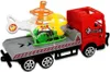 Camioncino rosso giocattolo con elicottero - circa 19 cm Anteprima dell’immagine prodotto 1
