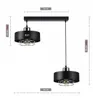 Diagram showing the dimensions of a black and chrome pendant light fixture. Náhled obrázku produktu