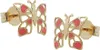 Ohrstecker Ohrringe Schmetterling orange lackiert 375 Gold Produktbild-Vorschau 1