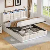 Letto imbottito 140x200 cm con vano contenitore idraulico, Anteprima dell’immagine prodotto 7