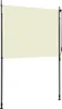A cream-colored outdoor roller blind mounted on two black poles against a white background. Náhled obrázku produktu