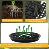 Collage of images showing plant roots, a close-up of a plant stand, and a diagram illustrating airflow around a plant pot. Produktbild-Vorschau