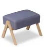 Pouf Relaxdays, poggiapiedi imbottito, gambe in bambù, Anteprima dell’immagine prodotto 1