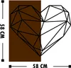 A geometric heart shape, half filled with brown and half outlined in black against a white background, with dimensions indicated. Produktbild-Vorschau