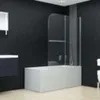 vidaXL Faltbare Duschkabine 2 Paneele ESG 95 x 140 cm Produktbild-Vorschau 2
