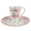 Clayre & Eef Hrnek 300 ml Bílý růžový porcelán Květiny Náhled obrázku produktu 3