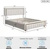 CDGlobal letto imbottito 160x200cm con rete a doghe, letto Anteprima dell’immagine prodotto 6