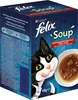 A box of Felix cat food soup with a cartoon cat illustration. Produktbild-Vorschau