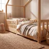 ecomi® Kinderbed 90x200 cm, huisbed met valbeveiliging en Productafbeelding-voorbeeld 5