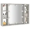 The Living Store Spiegelschrank mit LED Betongrau 76x15x55 Produktbild-Vorschau 5