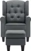 Sillón con reposapiés, color gris, tapizado en tela, Vista previa de la imagen del producto 3