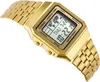 A gold Casio digital watch with a world map display. Produktbild-Vorschau