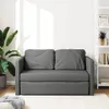 Bodensofa mit Schlaffunktion Dunkelgrau 112x174x55 cm Stoff Produktbild-Vorschau 3