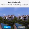 A split image showing a comparison of two video feeds of a canal with buildings, one labeled 2K and the other 1080P. Produktbild-Vorschau