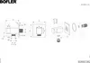 Technical drawing and component breakdown of a bathroom fixture. Produktbild-Vorschau