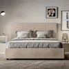 ITYHOME - Gepolstertes Bett mit Lattenrost 140x200 mit Produktbild-Vorschau 2