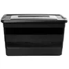 A black storage box with a lid, shown from the front on a white background. Anteprima dell’immagine prodotto