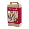 A product box for a Christmas bauble craft kit, showing examples of finished baubles inside clear spheres. Produktbild-Vorschau