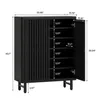 A black wooden cabinet with its dimensions clearly labeled. Produktbild-Vorschau
