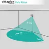 Diagram showing the motion detection range of an outdoor light fixture. Produktbild-Vorschau