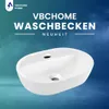 VBChome Umyvadlo 42 x 30 cm Keramické bílé oválné s otvorem Náhled obrázku produktu 2