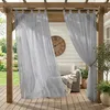 Lot de 2 rideaux d'extérieur en voile gris, hydrofuges, Voir les images du produit 1