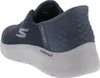 A close-up side view of a blue Skechers GO WALK FLEX women's slip-on shoe. Produktbild-Vorschau