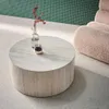 sweeek - Runder Couchtisch - Travertinlook Produktbild-Vorschau 3