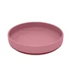 A pink silicone plate with a suction base, shown from a slightly elevated side angle against a white background. Náhľad obrázku produktu