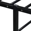 A close-up of a black metal bed frame. Podgląd zdjęcia produktu