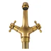 A close-up studio shot of a brass kitchen faucet against a white background. Podgląd zdjęcia produktu