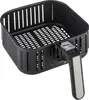 A black air fryer basket with a silver and black handle is shown against a white background. Náhľad obrázku produktu