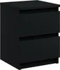 Nachttisch Kommode mit 2 Schubladen Sideboard Schwarz Mat Produktbild-Vorschau 1