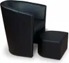 Sessel mit Hocker - Schwarz - 75x79x64 cm B/H/T - Produktbild-Vorschau 10