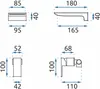 Technical drawings with dimensions of a bathroom fixture. Náhled obrázku produktu