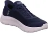 A single navy blue Skechers sneaker with a white sole is shown against a white background. Anteprima dell’immagine prodotto