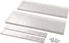 Two stainless steel shelves and mounting hardware are arranged on a white background. Produktbild-Vorschau