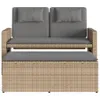 vidaXL Panchina da giardino regolabile con cuscino Beige Anteprima dell’immagine prodotto 5