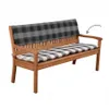 A wooden bench with cushions on a white background. Podgląd zdjęcia produktu