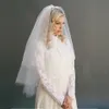 Dvojitý Svatební Závoj na Vlasy, Bílý Tyl, 84 cm Náhled obrázku produktu 6