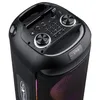 Close-up view of the top panel and speaker grille of a portable party speaker. Produktbild-Vorschau