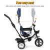 4 in 1 Baby-Dreirad Kinderdreirad Lenkstange Fahrrad Baby Produktbild-Vorschau 5