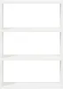 A simple, empty white shelf unit against a white background. Produktbild-Vorschau